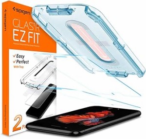 Spigen EZ Fit ガラスフィルム iPhone 8、iPhone 7 用 貼り付けキット付き iPhone8、