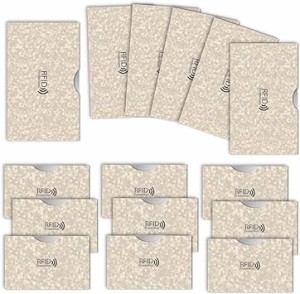 [LOE] ロエ カードケース RFID 磁気 スキミング 防止 クレカ & 通帳 サイズ (ポリゴン柄 ベージュ)