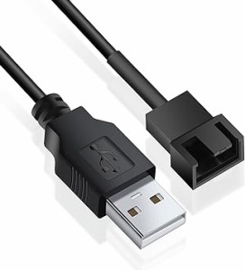 Mauknci ファン用USB電源変換ケーブル 12V 昇圧タイプ ケースファンをUSB接続に変換 USB to FAN