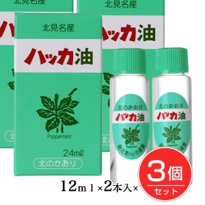 ハッカ油リフィル詰替え用 12ml×2本入×3個セット - 北見ハッカ通商 [ペパーミント/虫除け]  ※メール便対応商品