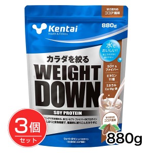 ケンタイ ウェイトダウン ソイプロテイン ココア風味 880g×3個セット - 健康体力研究所 [kentai/K1244] 