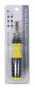 マルチドライバー 交換ビット6本付 (100円ショップ 100円均一 100均一 100均)