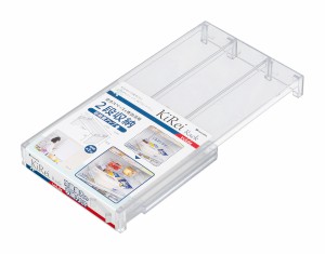 2段収納ラック 冷蔵庫用 キレイ クリアー ワイドタイプ(21.9×11.2×高さ10.8cm) (100円ショップ 100円均一 100均一 100均)