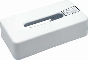 ティッシュボックス ホワイト 26.3×14×高さ6.7cm ［色指定不可］ (100円ショップ 100円均一 100均一 100均)