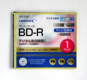 ＢＤ−Ｒ 一回録画用 25ＧＢ ケース付 (100円ショップ 100円均一 100均一 100均)