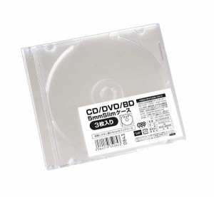 CD/DVD/BD用ケース 5mmスリムケース 3枚入 (100円ショップ 100円均一 100均一 100均)