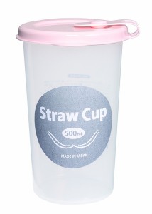 コールドカップ ストローキャップ付 ピーチ 容量500ｍｌ (100円ショップ 100円均一 100均一 100均)