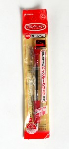 ボールペン タプリクリップ 0.7mm 赤 (100円ショップ 100円均一 100均一 100均)