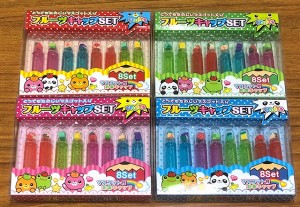 えんぴつキャップ フルーツ マスコット付 8本入 ［色指定不可］ (100円ショップ 100円均一 100均一 100均)