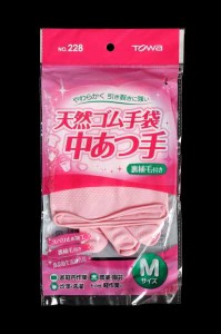 ゴム手袋 中厚手 Ｍサイズ ピンク (100円ショップ 100円均一 100均一 100均)