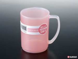 マグカップ プラスチック製 電子レンジ・食洗機対応 ピンク 290ｍｌ (100円ショップ 100円均一 100均一 100均)