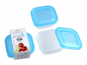 食品容器 ホームパックC ブルー 容量380ml 3個入 (100円ショップ 100円均一 100均一 100均)