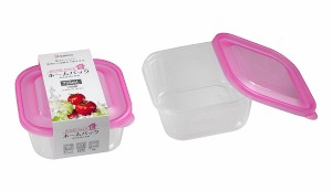 食品容器 ホームパックE ピンク 容量750ml 2個入 (100円ショップ 100円均一 100均一 100均)