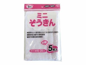 ミニぞうきん 15×20cm 5枚入 (100円ショップ 100円均一 100均一 100均)