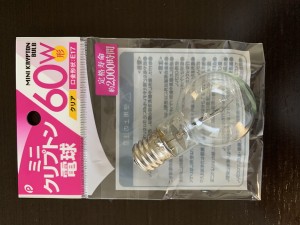 ミニクリプト電球 クリア 60Ｗ 口金Ｅ17 (100円ショップ 100円均一 100均一 100均)