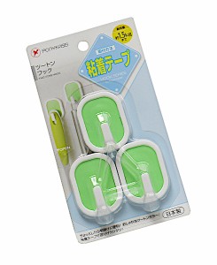 粘着テープフック ツートンフック 3.5×4.5×奥行2cm 3個入 ［色指定不可］ (100円ショップ 100円均一 100均一 100均)