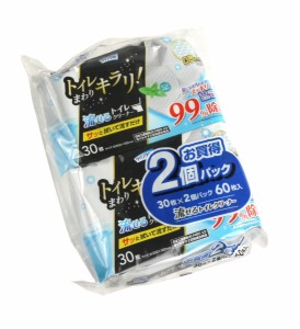 流せるトイレクリーナー クリンクル 99%除菌 ミントの香り 25×16cm 30枚×2個入