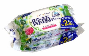 ウェットティッシュ リファイン 99.9%除菌 ノンアルコール 無香料 15×20cm 30枚×2個入 (100円ショップ 100円均一 100均一 100均)