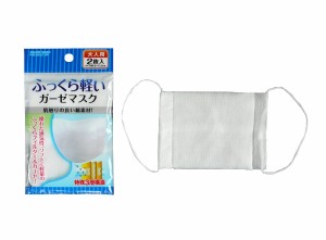 ガーゼマスク ふっくら軽い 大人用 9.5×13.5cm 2枚入 (100円ショップ 100円均一 100均一 100均)