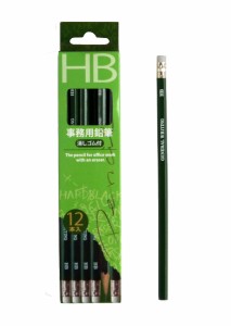 鉛筆 ＨＢ 消しゴム付 12本入 (100円ショップ 100円均一 100均一 100均)