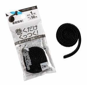 面ファスナー結束バンド 幅1×長さ50cm 2個入 ［色指定不可］ (100円ショップ 100円均一 100均一 100均)