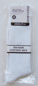 靴下 綿混 リブ 白 メンズサイズ(25~27cm) (100円ショップ 100円均一 100均一 100均)