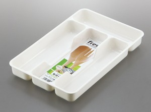 整理トレイ ホワイト17.5×27×高さ3.5cm (100円ショップ 100円均一 100均一 100均)