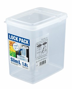 保存容器 ロックパック スリムL(1.8L) クリア (100円ショップ 100円均一 100均一 100均)