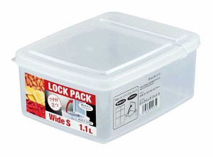 保存容器 ロックパック クリア ワイドS(容量1.1L) (100円ショップ 100円均一 100均一 100均)
