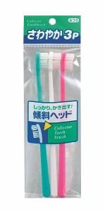 歯ブラシ 傾斜ヘッド ふつう 3本入 さわやか (100円ショップ 100円均一 100均一 100均)