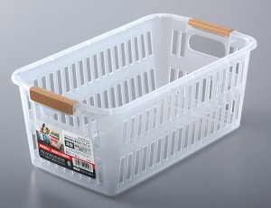 収納バスケット アレンジ ストック 深型タイプ クリア 17.5×30×高さ12.2cm (100円ショップ 100円均一 100均一 100均)