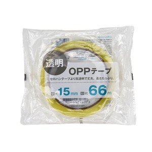 ＯＰＰテープ 透明 幅1.5cm×66ｍ (100円ショップ 100円均一 100均一 100均)