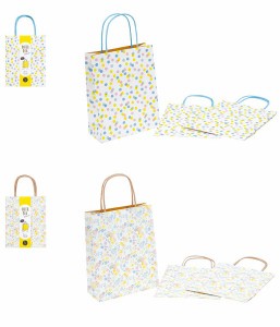 ペーパーバッグ 手提げ 水彩 Ｓサイズ(23×18×マチ8cm) 3枚入 ［柄指定不可］ (100円ショップ 100円均一 100均一 100均)