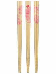 箸 22.5cm 竹製 すべり止め付 食洗・乾燥機対応 咲 ｓａｋｕｒａ ［柄指定不可］ (100円ショップ 100円均一 100均一 100均)