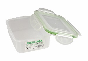 保存容器 フレッシュロック 浅型 グリーン 容量340ml (100円ショップ 100円均一 100均一 100均)