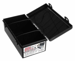 仕切りカードケース ブラック 20×10.8×高さ7.2cm (100円ショップ 100円均一 100均一 100均)