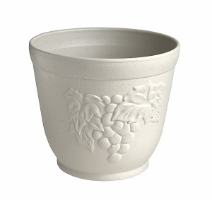 植木鉢 ビオラ丸深 ホワイト 直径19.5×高さ16.8cm (100円ショップ 100円均一 100均一 100均)