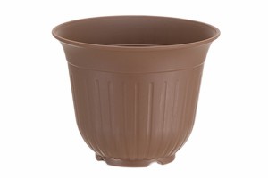 植木鉢 フラワーポット洋風 チョコブラウン 直径24.2×高さ19cm (100円ショップ 100円均一 100均一 100均)