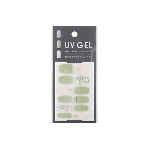 ジェルネイルシール UV GEL 2106ーHaB 12片入 爪やすり付 ［色柄指定不可］ (100円ショップ 100円均一 100均一 100均)