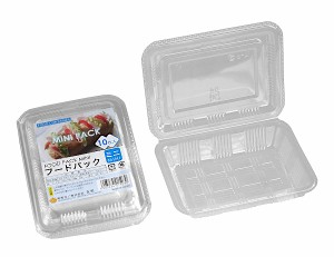 フードパック 折りふたタイプ ミニサイズ(12.5×9.5×高さ2.6cm) 10枚入 (100円ショップ 100円均一 100均一 100均)