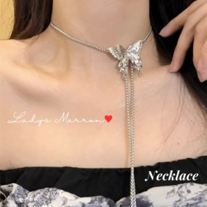 蝶ネックレス 蝶々ネックレス バタフライネックレス ネックレス Y2Kネックレス ストリートネックレス かっこいいネックレス ユニセックス