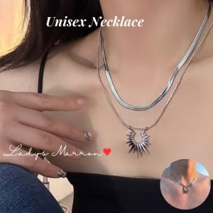 太陽ネックレス 太陽モチーフネックレス ストリートネックレス かっこいいネックレス ネックレス Y2Kネックレス ユニセックス メンズ レ