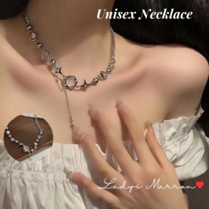 クロスネックレスレディース ストリートネックレス かっこいいネックレス ネックレス Y2Kネックレス ユニセックス シルバーネックレス メ