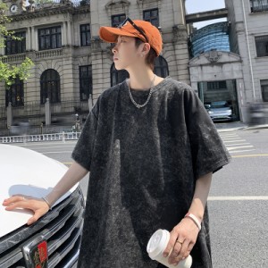 韓国 ファッション メンズ 半袖 シャツ tシャツ 汗染み防止 薄手 ゆったり 柔らかい 通気性 重ね着風 かっこいい カジュアル シンプル オ