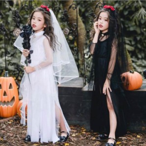 ハロウィン 衣装 花嫁 子供 女の子 ワンピース 子供ドレス ハロウィン コスプレ子供 幽霊の花嫁 魔女 悪魔 吸血鬼