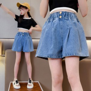 子供服 ジーンズ ショートパンツ 子供 デニム パンツ ショートパンツ 夏着 ガールズデニムショーツ子供 春秋夏 可愛い