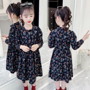 ワンピースベビー キッズ 子供服 女の子 花柄 ドレス 韓国 子ども服 110cm 120cm 130cm 140cm 150cm160cm