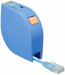 2003年モデルELECOM LANケーブル CAT5e準拠 モバイル 巻き取り式 2m ブルー LD-MCTF/BU2