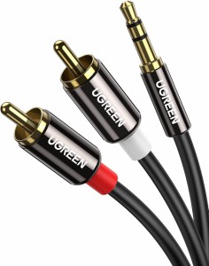 UGREEN RCA 3.5mm 変換 オーディオケーブル 3.5mmステレオミニプラグ RCA ミニピン 赤白ケーブル ミニコンポ アンプ AVセレクタ PC iPhon