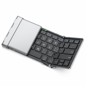 iClever Bluetooth キーボード 折りたたみ式 ワイヤレス マルチペアリング ipad/iphone 用 キーボード Type-C充電式 軽量 薄型 ポータブ